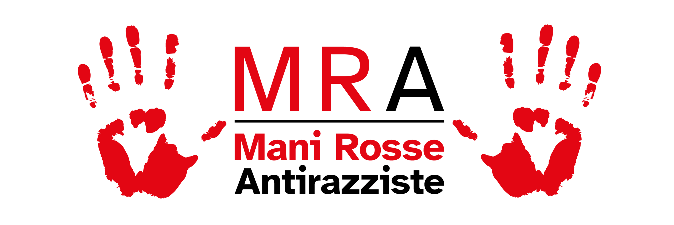 Logo e collegamento all'homepage del sito "Mani Rosse Antirazziste"